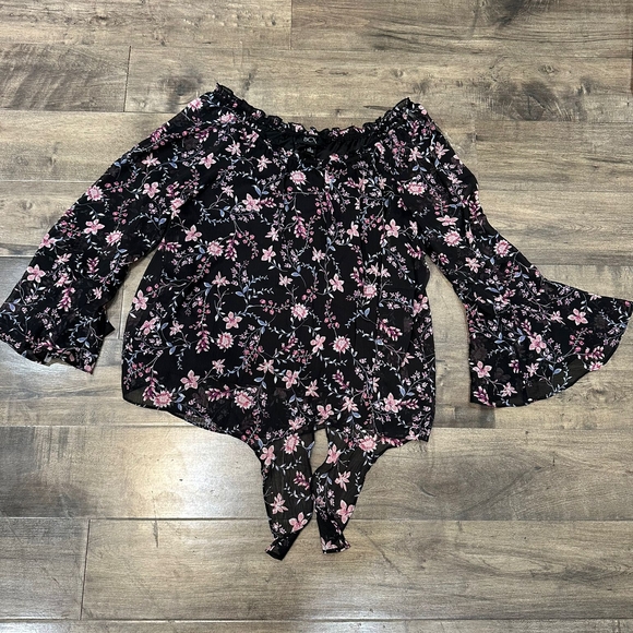 BCX Black and Pink Floral Dress - Picture 1 of 6